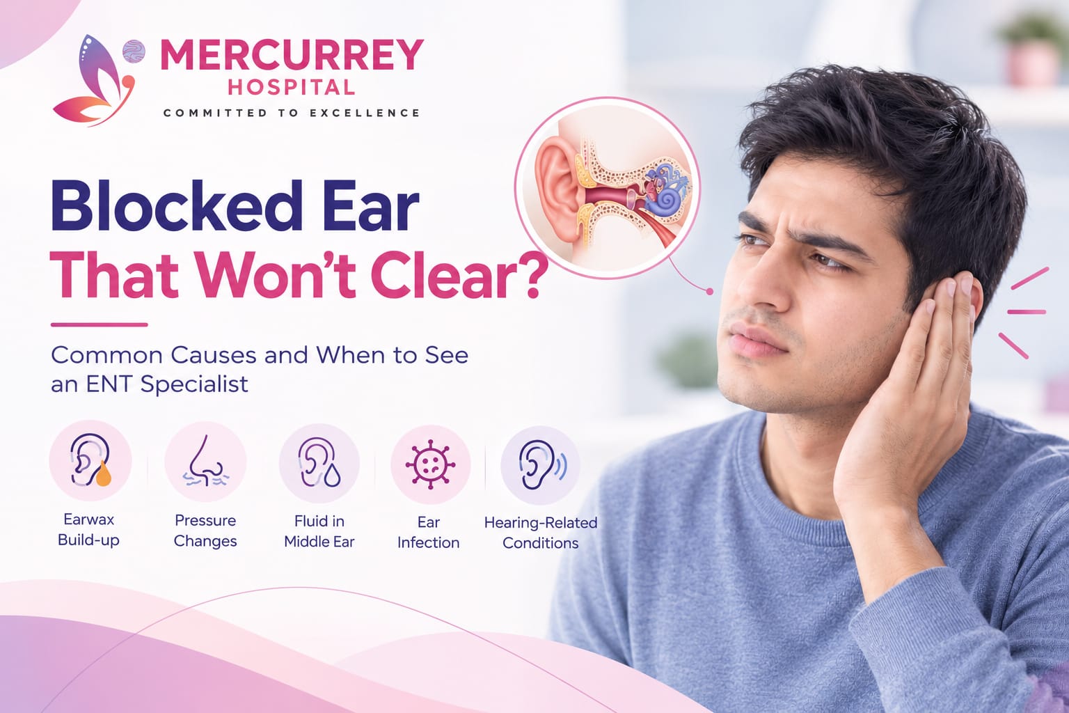 Blocked Ear That Won’t Clear? Common Causes and When to See an ENT Specialist